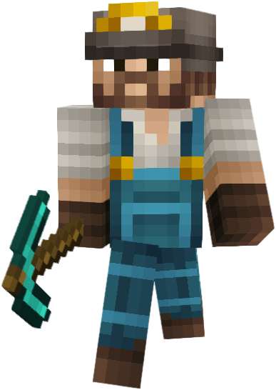 Gracz na serwerze Minecraft TurboMine z diamentowym kilofem